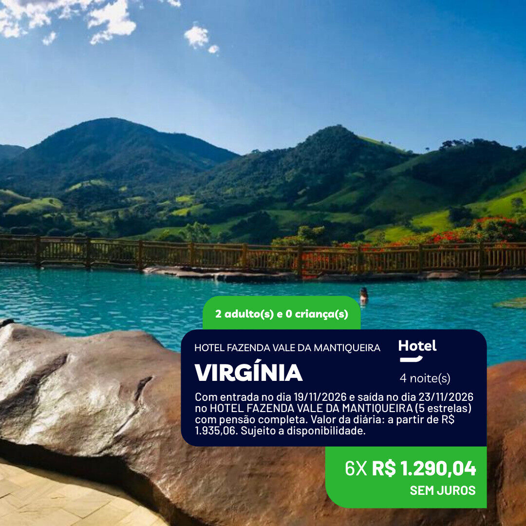 Hotel Fazenda Vale da Mantiqueira Pensao Completa - 2 adultos - 4 noites com cafe da manha - 19-11 a 23-11-26