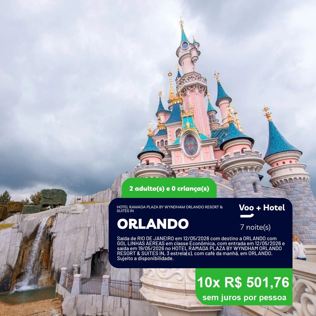 Orlando - 2 adultos - 6 noites - 7 noites - 12-05 a 19-05-26 - Ramada Plaza by Wyndham Orlando Resort