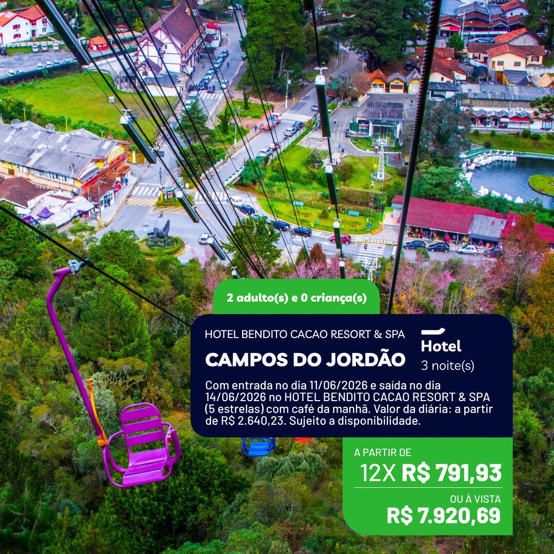 Campos do Jordao - SP - 2 adultos - 3 noites - Junho - Bendito Cacao Resort e Spa