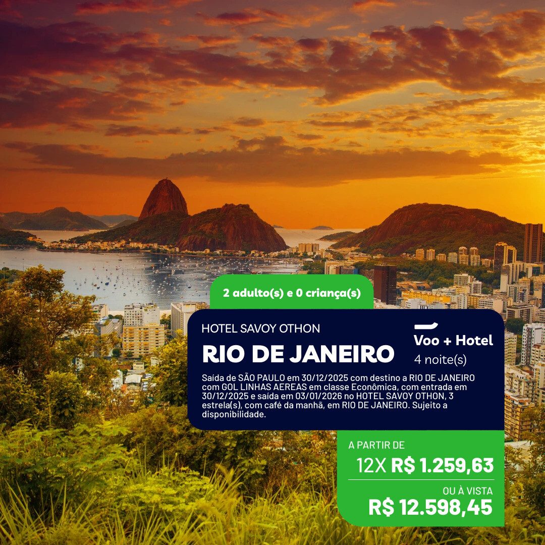 Copacabana - RJ - 2 adultos - 4 noites - Reveillon 2025-2026 - 30-12-25 a 03-01-26 - Hotel Savoy Othon