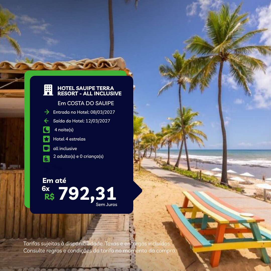 Costa do Suaipe - 2 adultos - 4 noites - 08-03 a 12-03-27 - Sauipe Terra Resort - All Inclusive