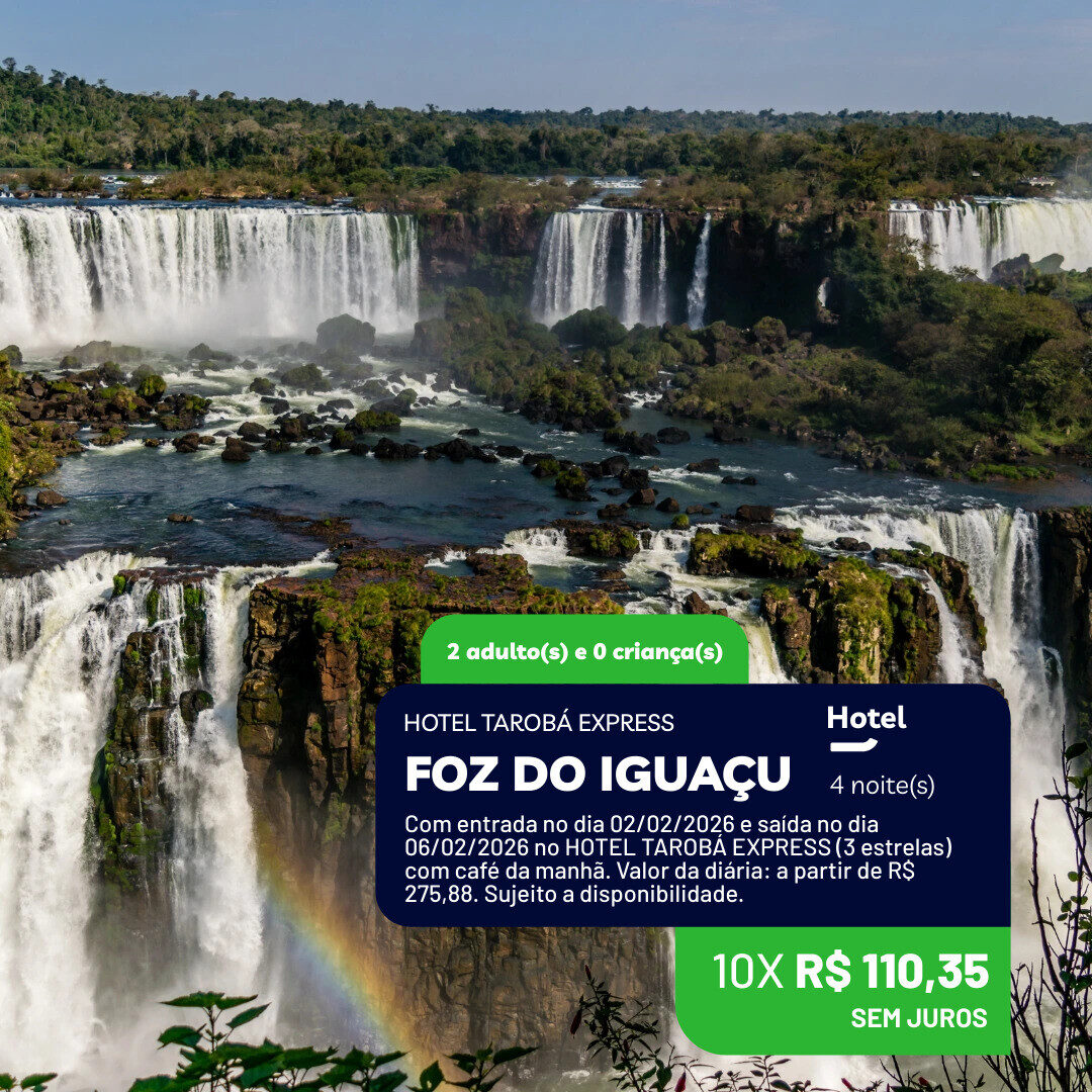 Foz do Iguacu - 2 adultos - 4 noites - Fevereiro - 02-02 a 06-02-26 - Tarobá Express