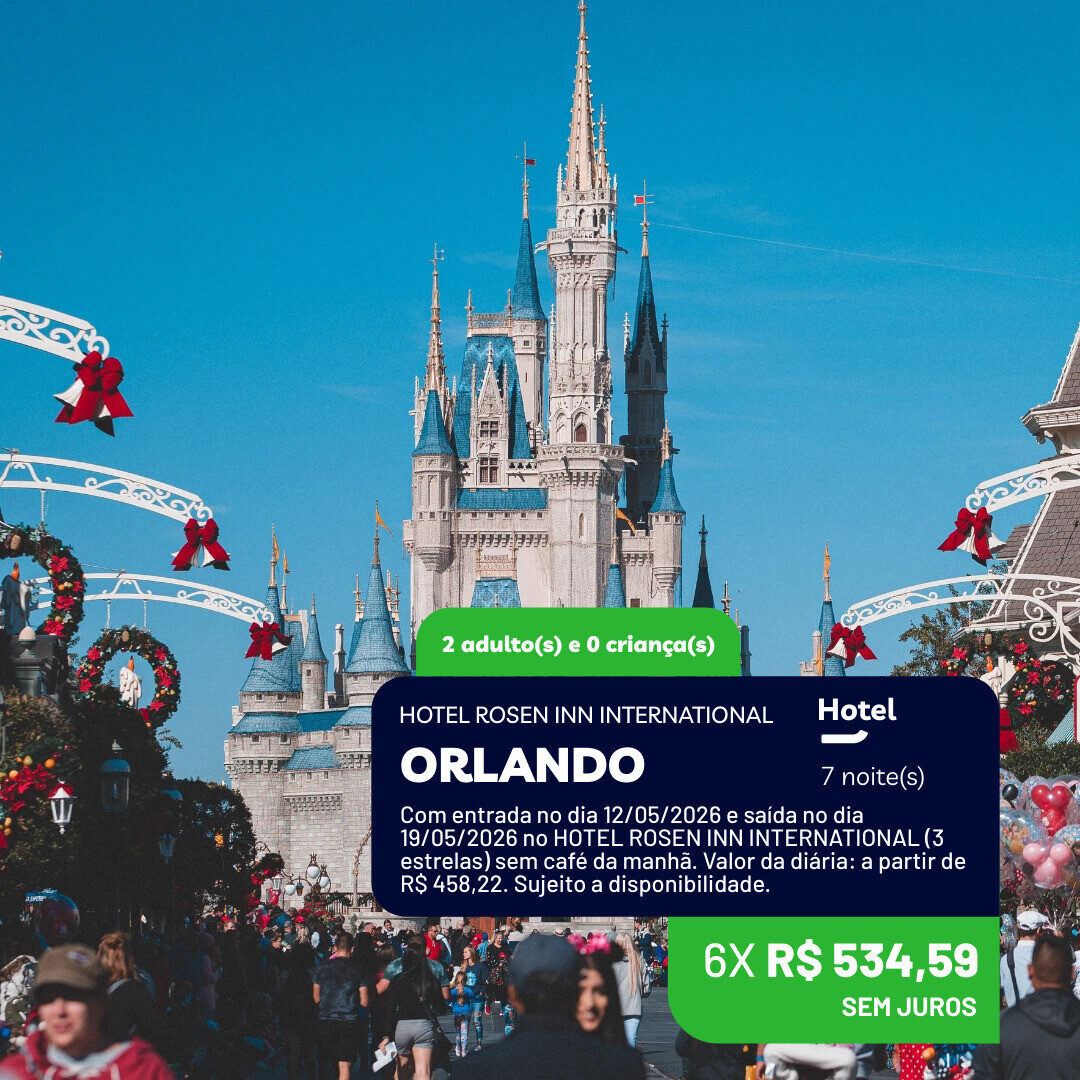Orlando - EUA - 2 adultos - 7 noites - Maio - 12-05 a 19-05-26 - Rosen Inn International