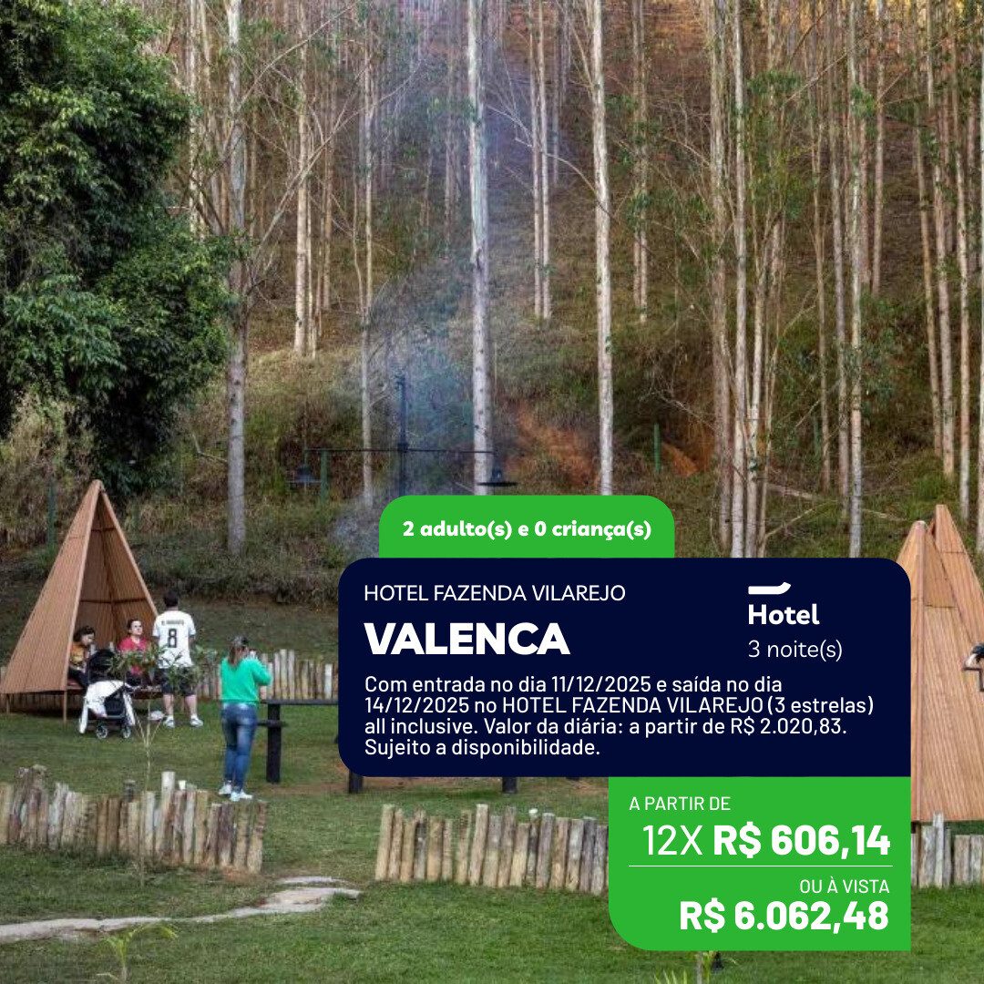 Valenca - RJ - 2 adultos - 3 noites - Dezembro - 11-12 a 14-12-25 - Hotel Fazenda Vilarejo All Inclusive